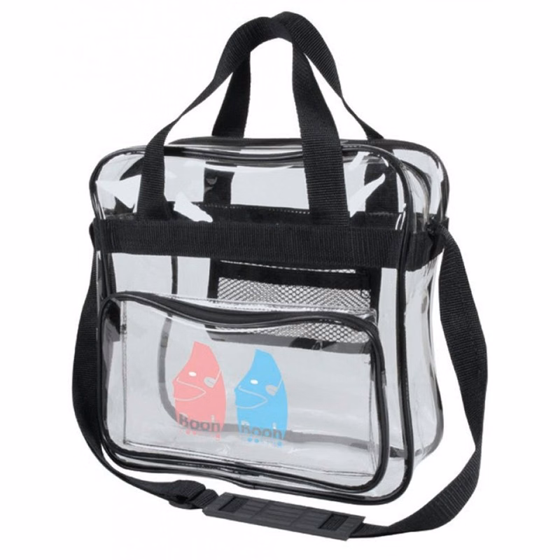 Clear Messenger Bags - Clear and Black 12"