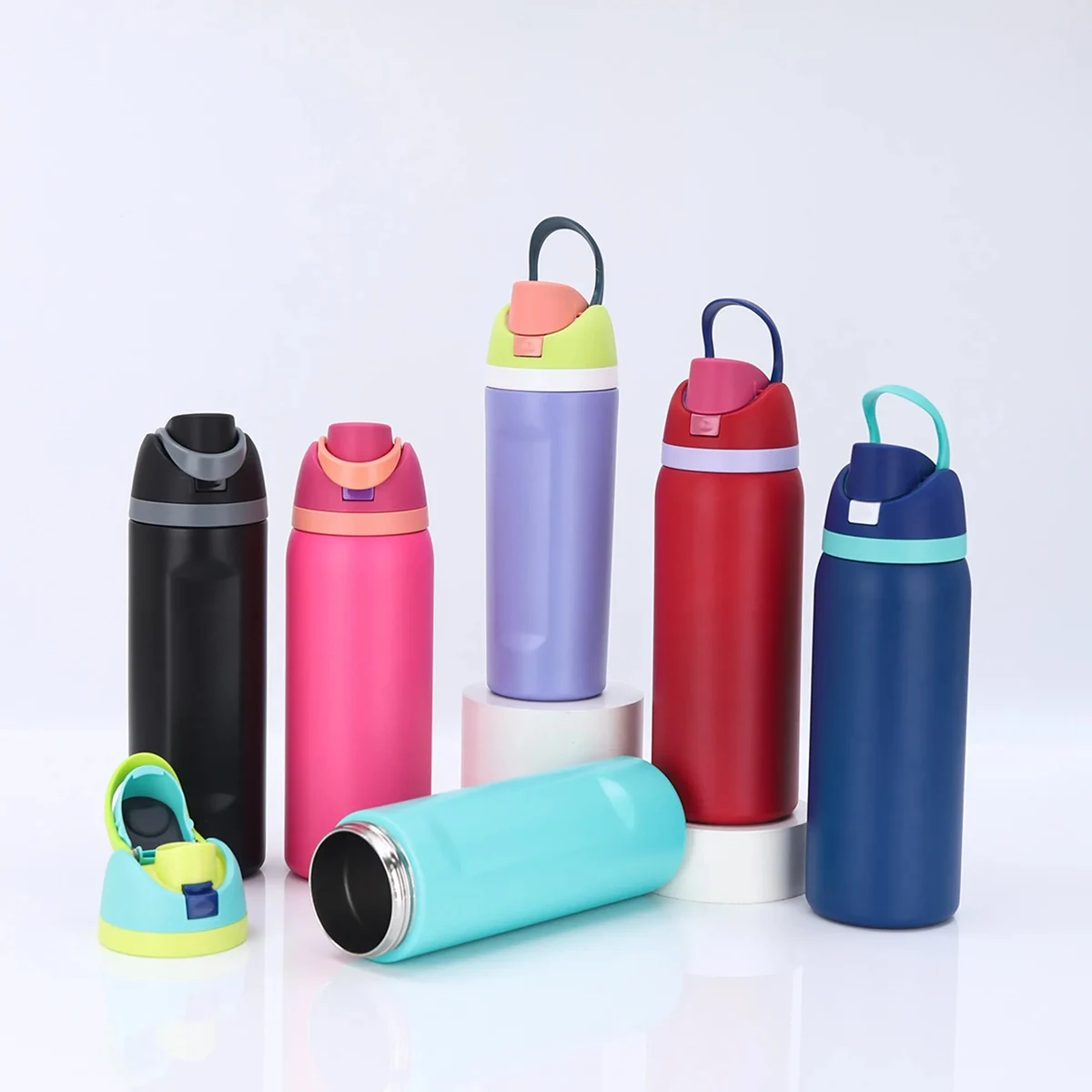 16 Oz. Leak Proof Spout Lid Water Bottle with Straw 1