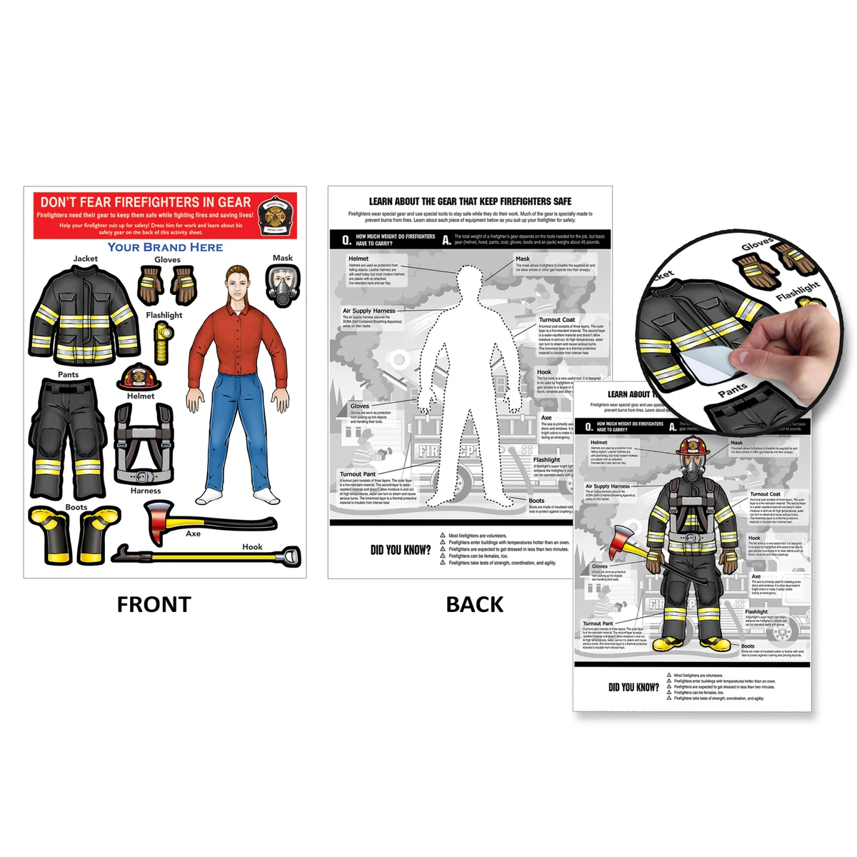 Fireman Dress-Up Peel-N-Place (Caucasian Female) 1