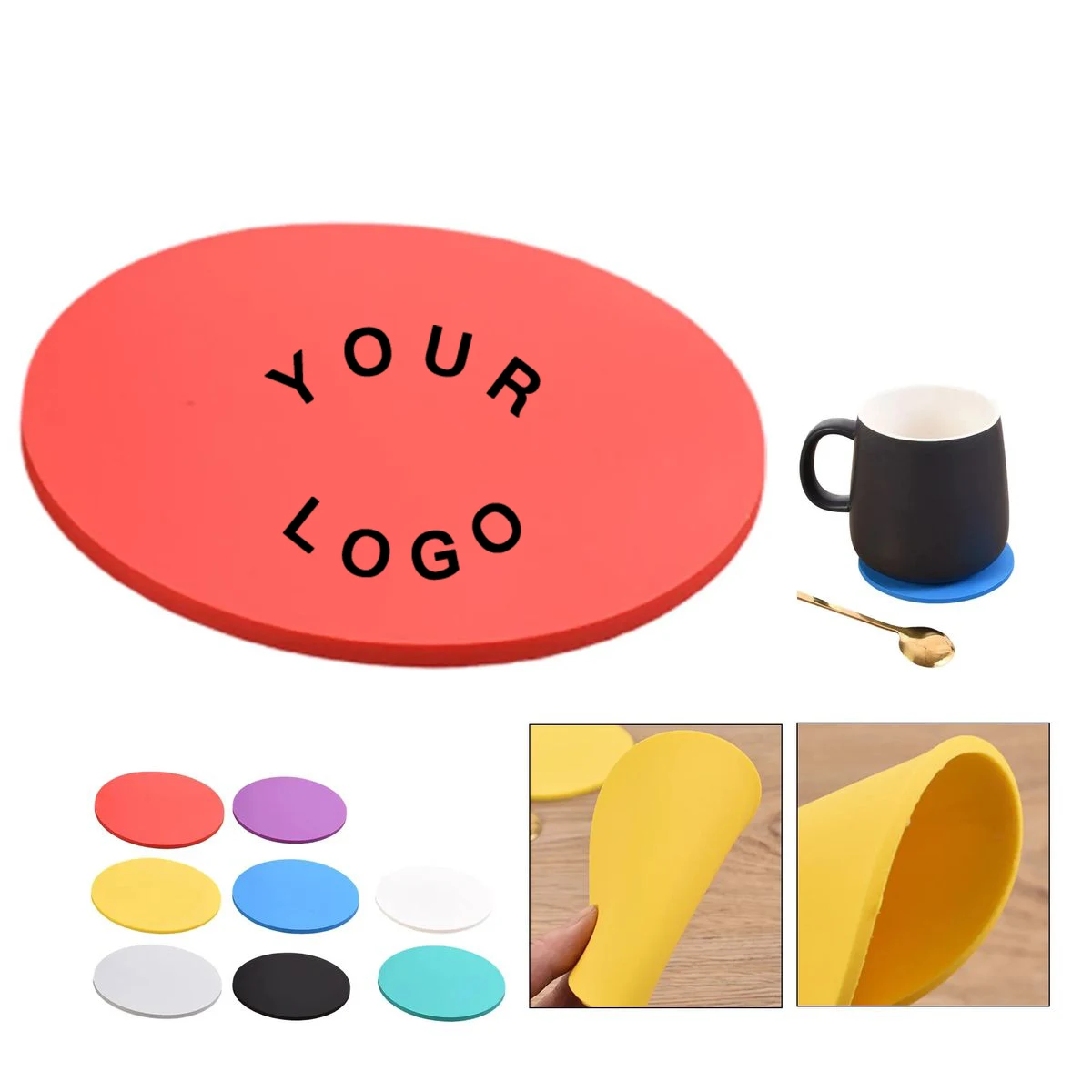 2.7 Inch Round Ceramic Coaster White 1