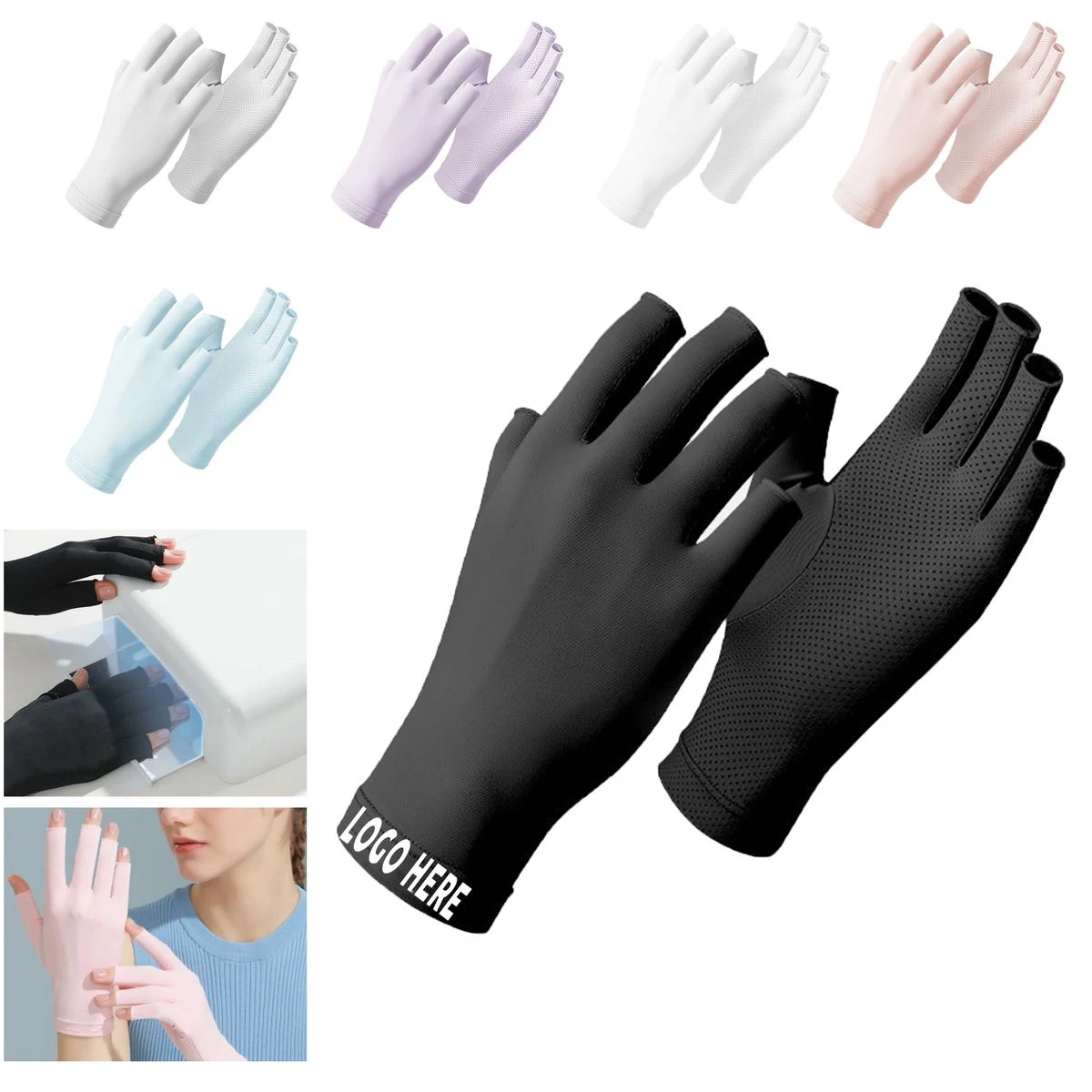 UV Protection Half-Finger Gloves for Manicure 1