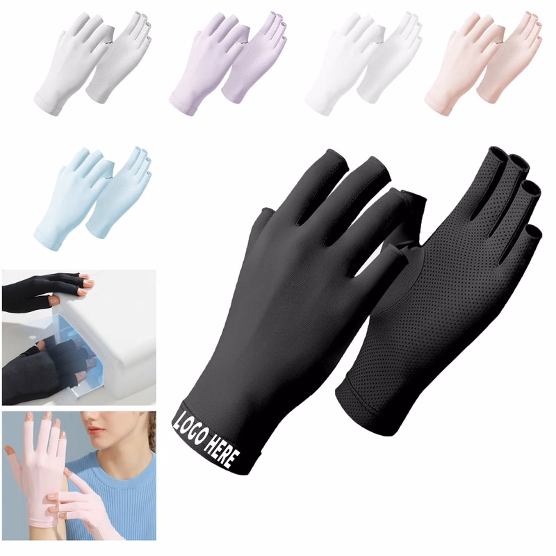 UV Protection Half-Finger Gloves for Manicure