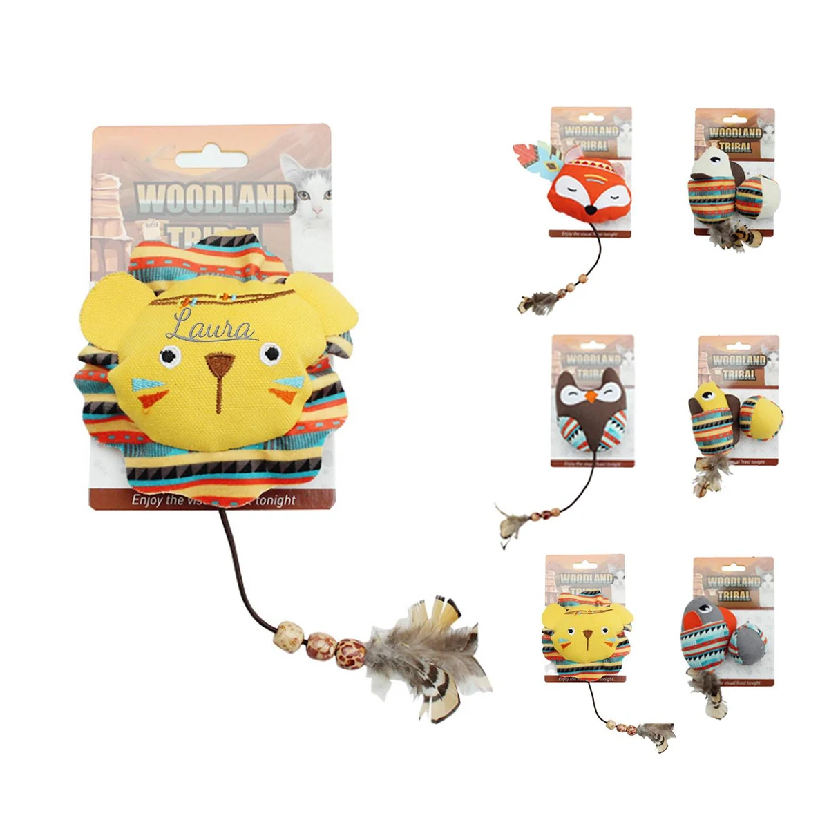 Chew Resistant Interactive Plush Cat Teaser Toy 1