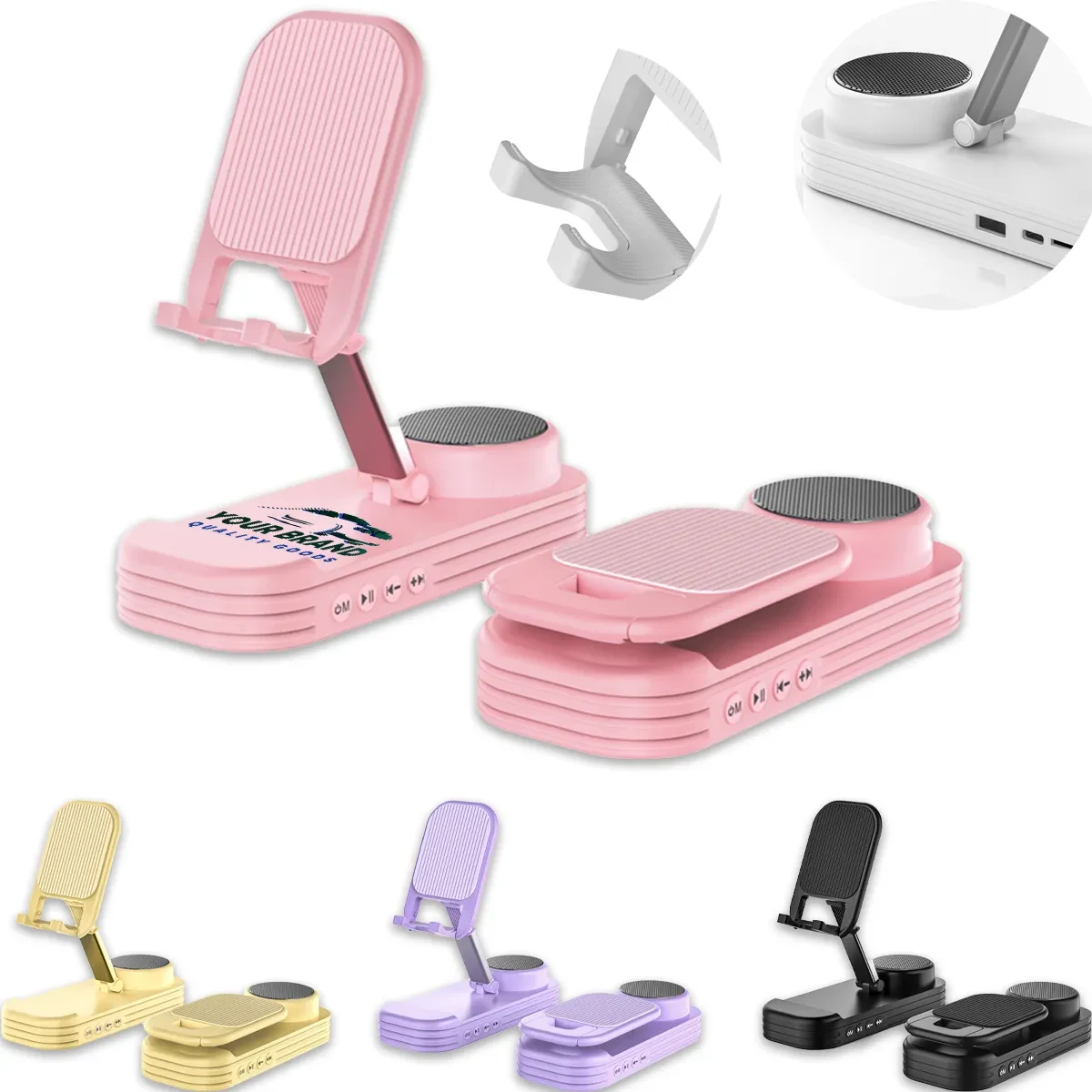 Adjustable Bluetooth-Compatible Speaker Phone Stand 1