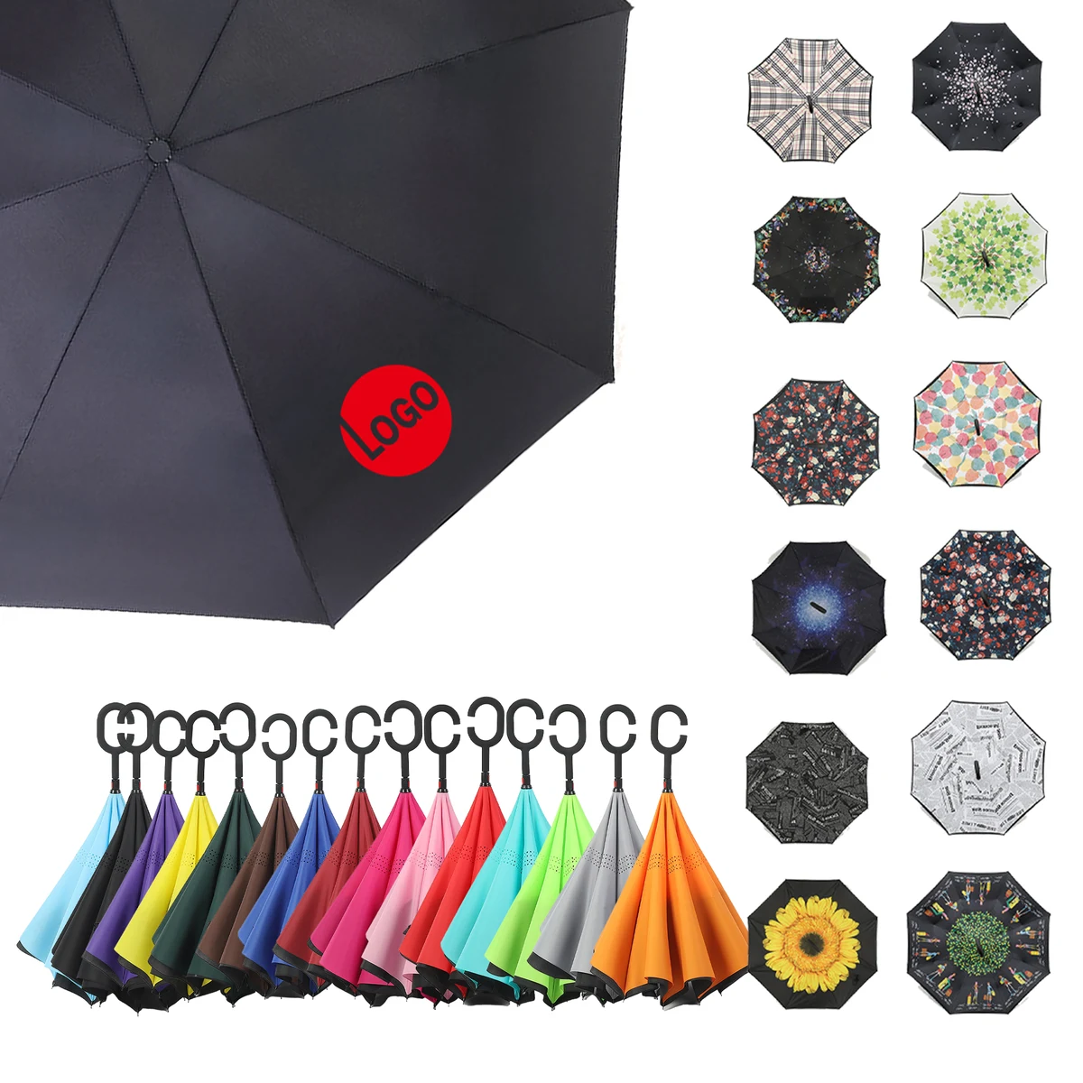 Reverse Large Inverted Double Umbrella C-Handle 1