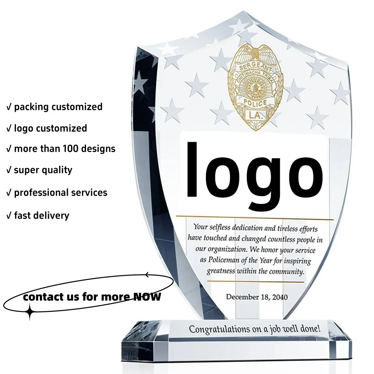 Crystal Awards Glass Trophy Souvenir Gifts Customized 1