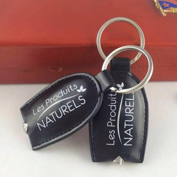 PU Leather LED Flashlight Key Tag