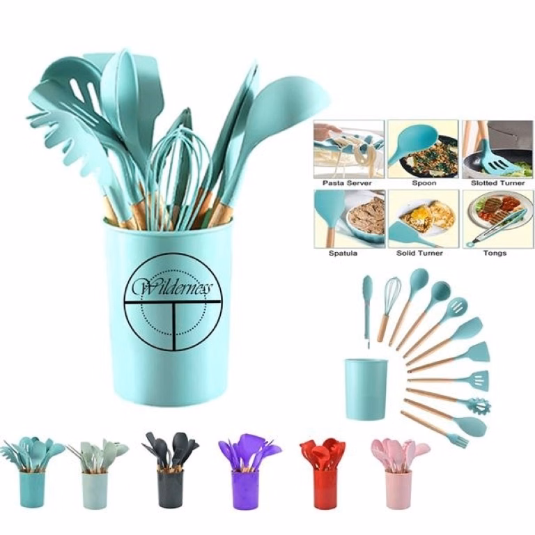 12 Piece Silicone Non-stick Pan Kitchenware