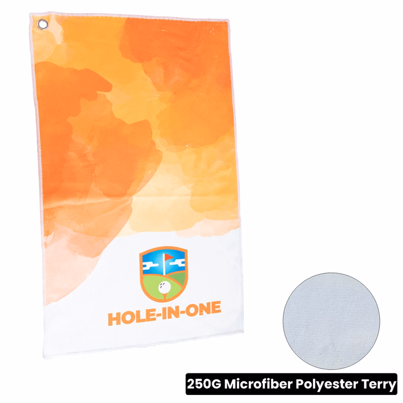 Sublimation Microfiber Terry Caddy Towel with Carabiner -