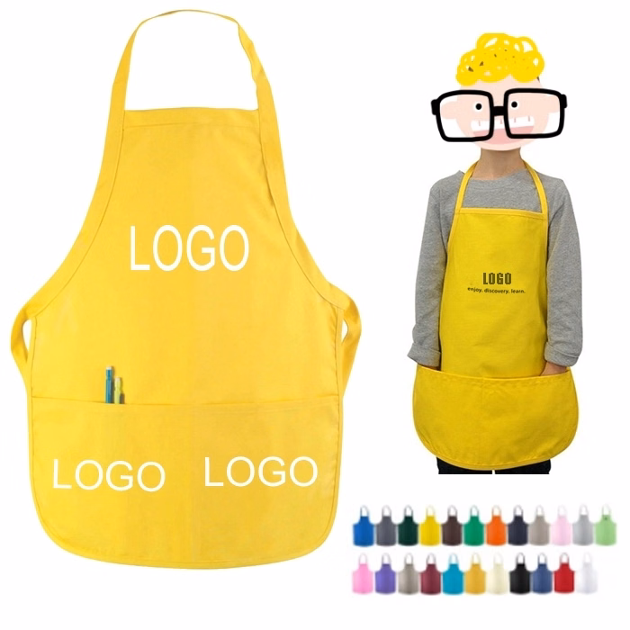 Cotton Kids bib apron with 2 pockets