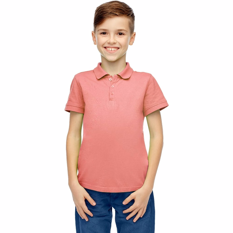 Boys' Uniform Polo Shirts - Pink Short Sleeve Size 8 - 14