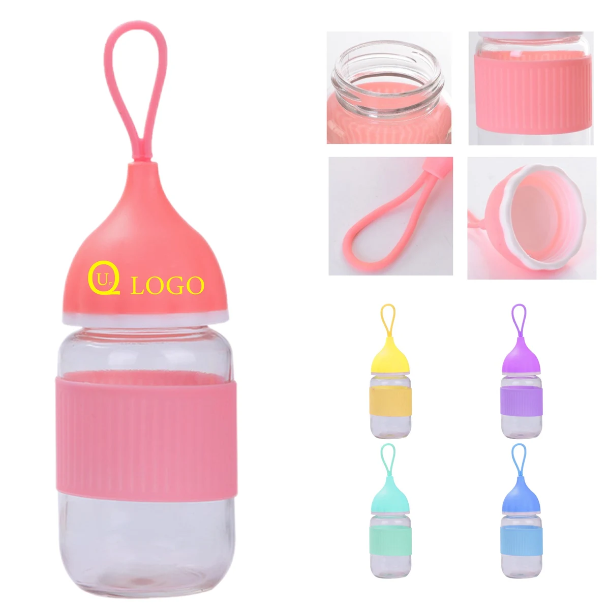 Penguin Shaped Glass Cup W/Lanyard 1