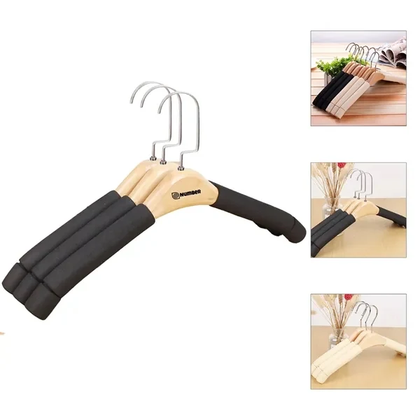 Custom Wooden Clothes Hanger with Sponge Shoulders — Anti Slip Retail Display 1