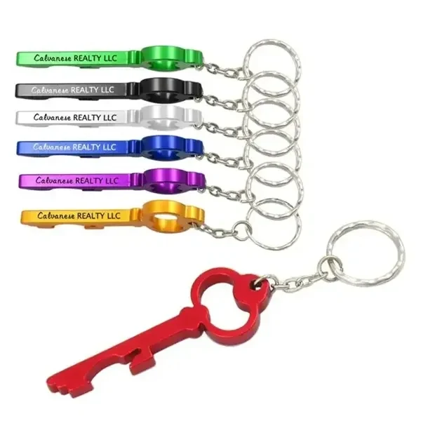 Custom Key-Shaped Aluminum Bottle Opener Keychain — Functional Bar Promo Essential 1