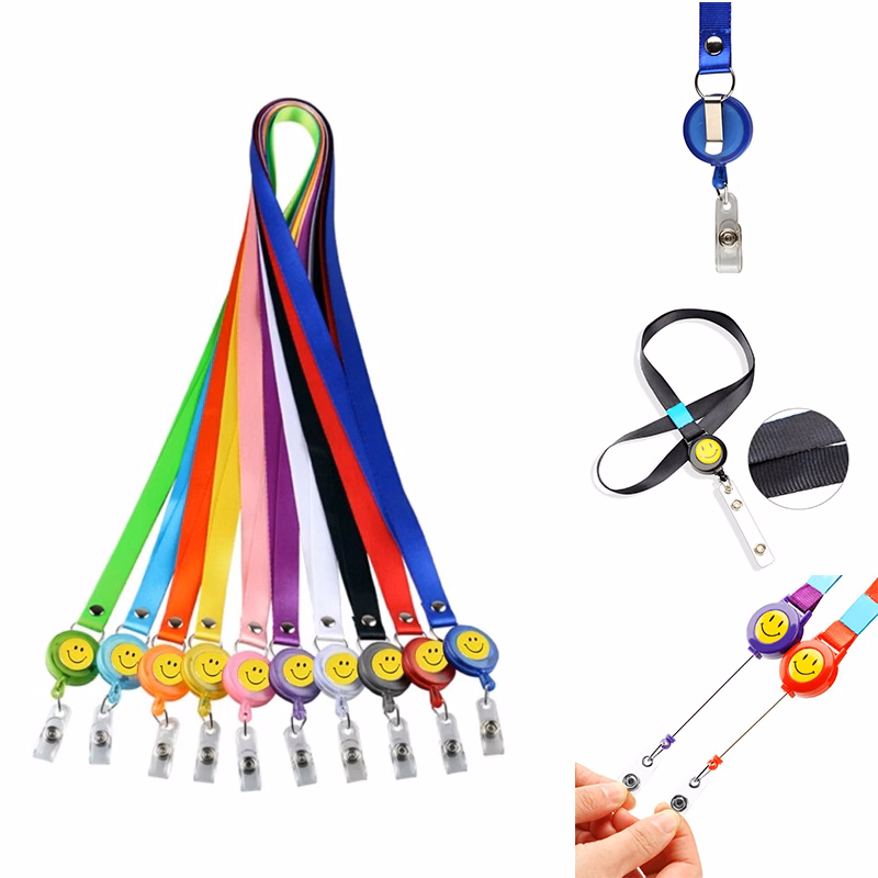 Smile Retractable Polyester Lanyards Reel