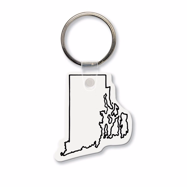 Rhode Island State Shape Key Tag (Spot Color)