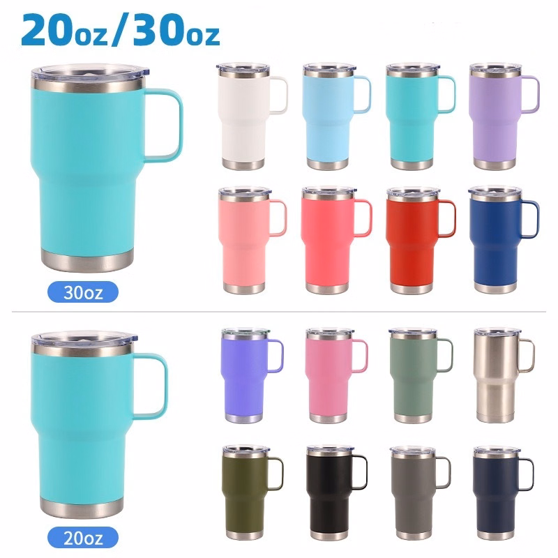 20 oz Stainless Steel Tumbler Insulated Travel Mug W/ Handle