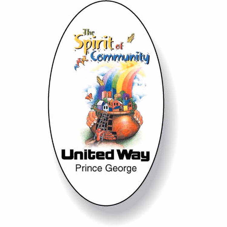 White Gloss 4 Colour Process Paper Roll Label Stock Oval (3.25"x6")