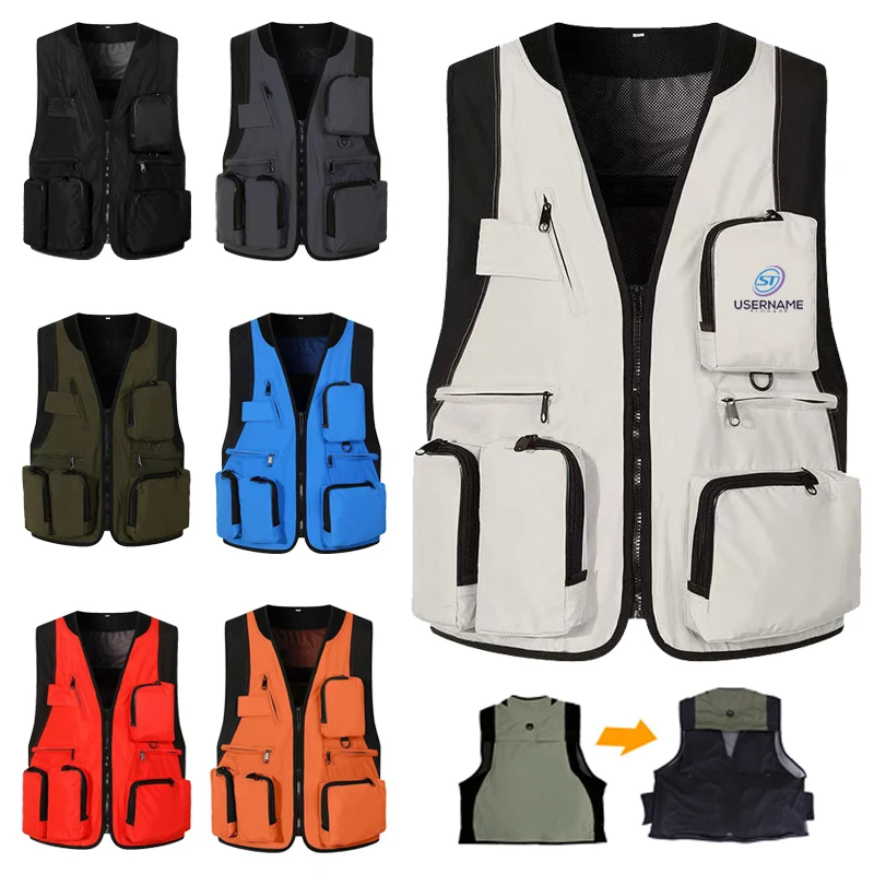 Unisex Mesh Multi Pocket Reporter Photographers Fishing Vest 1