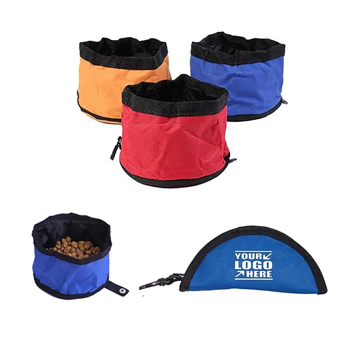 Collapsible Cloth Pet Bowl w/Zipper 1