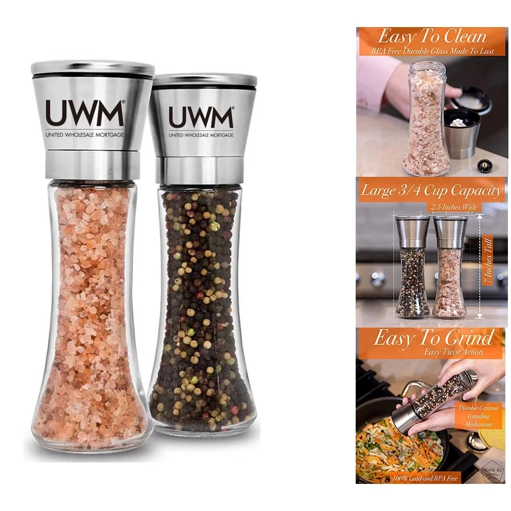 Tall Glass Salt and Pepper Grinder 1