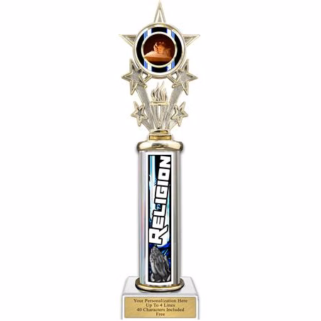 Trophy, 12" Action Matrix Religion Blue 1 co