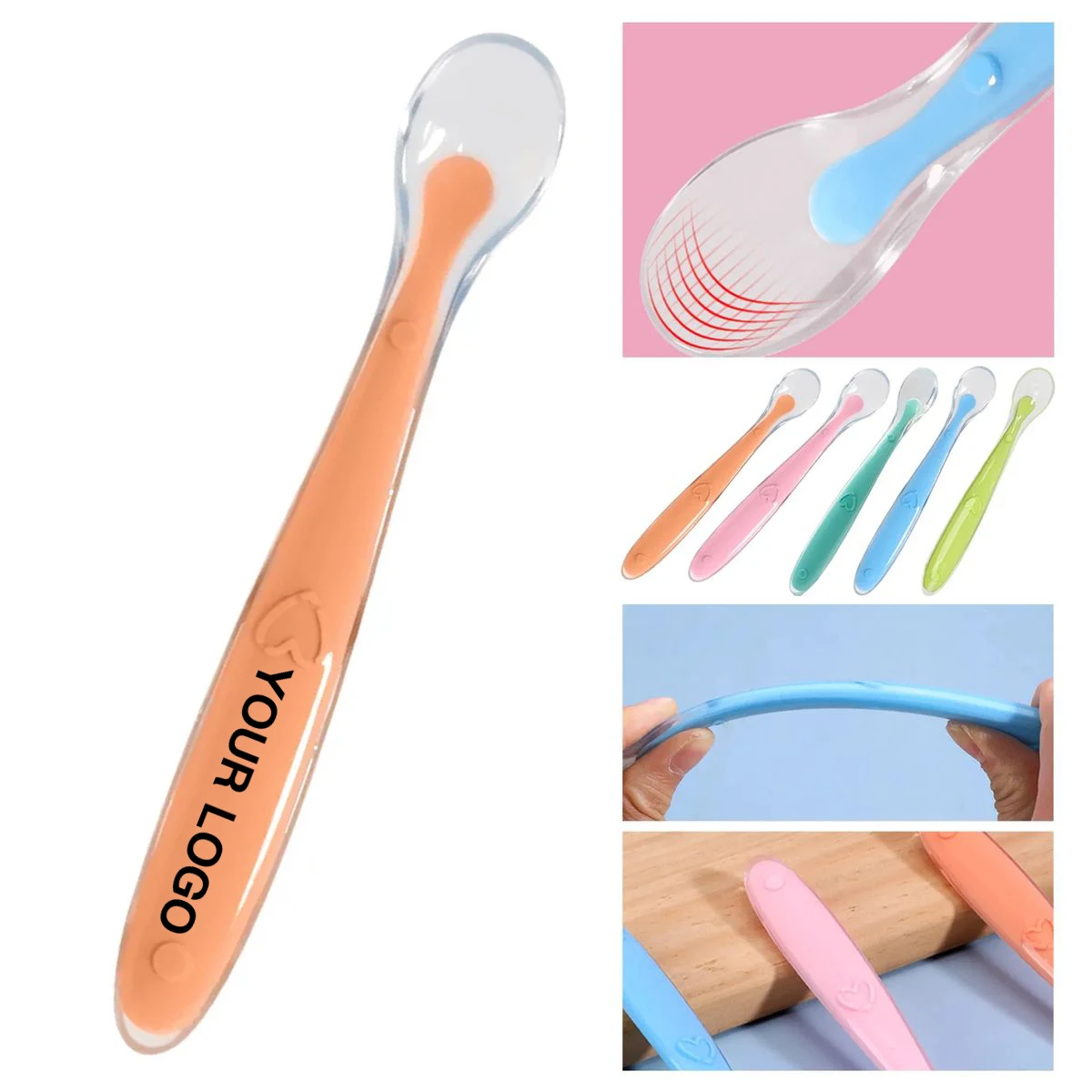 Silicone Infant Spoon with Soft Curved Head 1