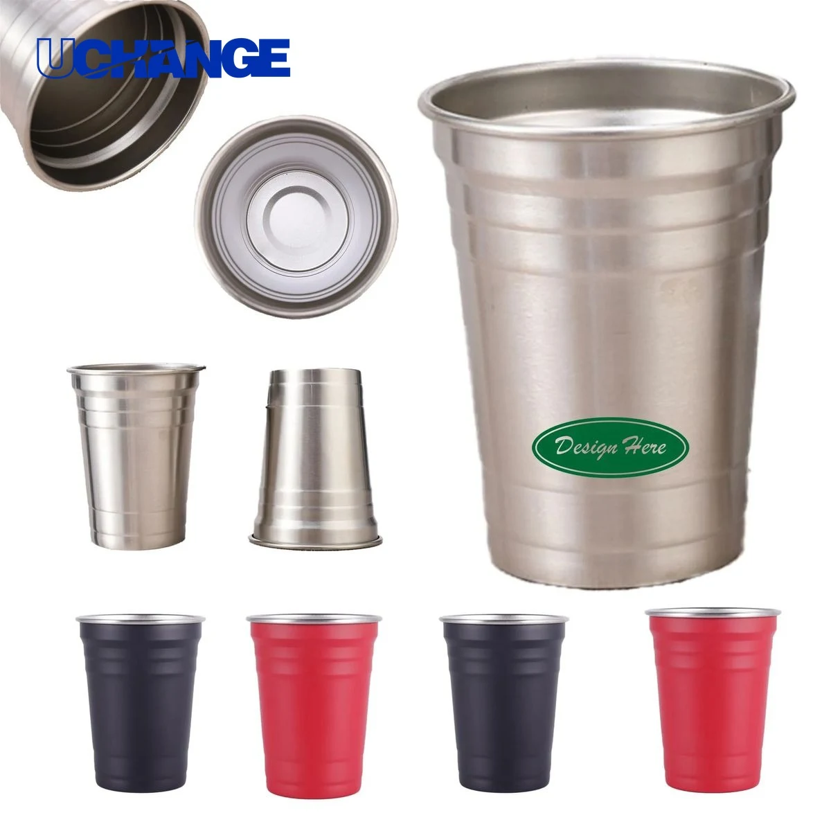 Stainless Steel Pleated Beer Mug Container (18 3/5 oz) 1