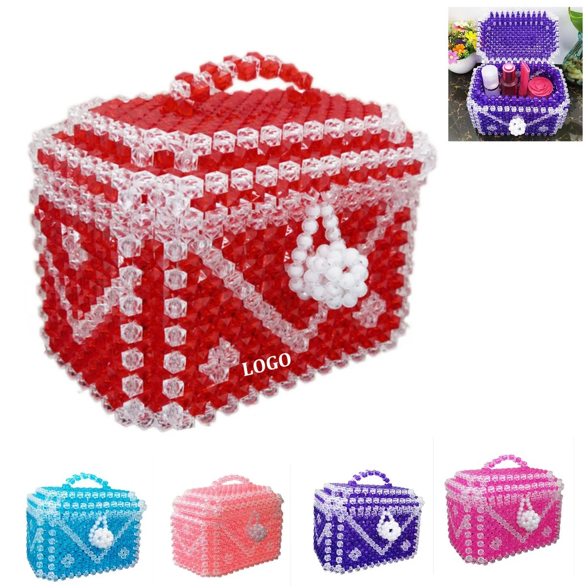 Handmade Bead Strung Treasure Box 1