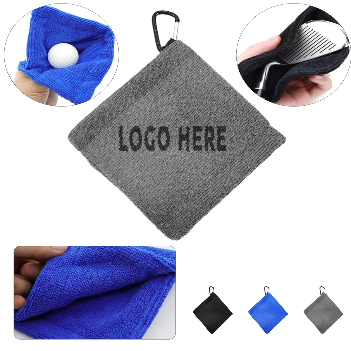 Clip-On Microfiber Golf Cleaning Towel 1