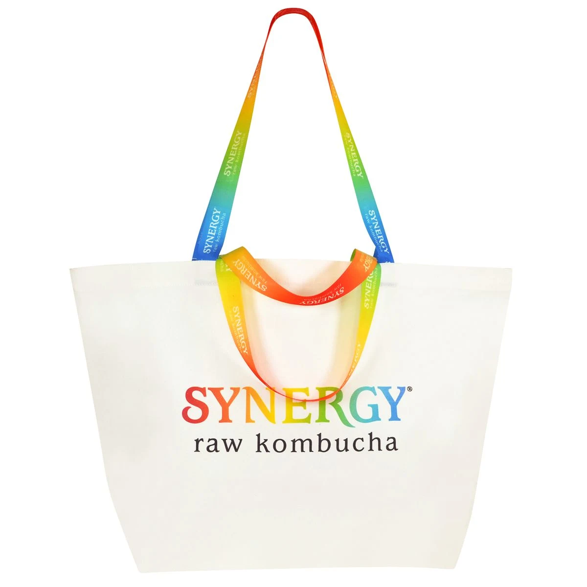 12 Oz. Premium White Cotton Boat Bag w/Full-Color Custom Woven Handles (24"x16"x8") 1
