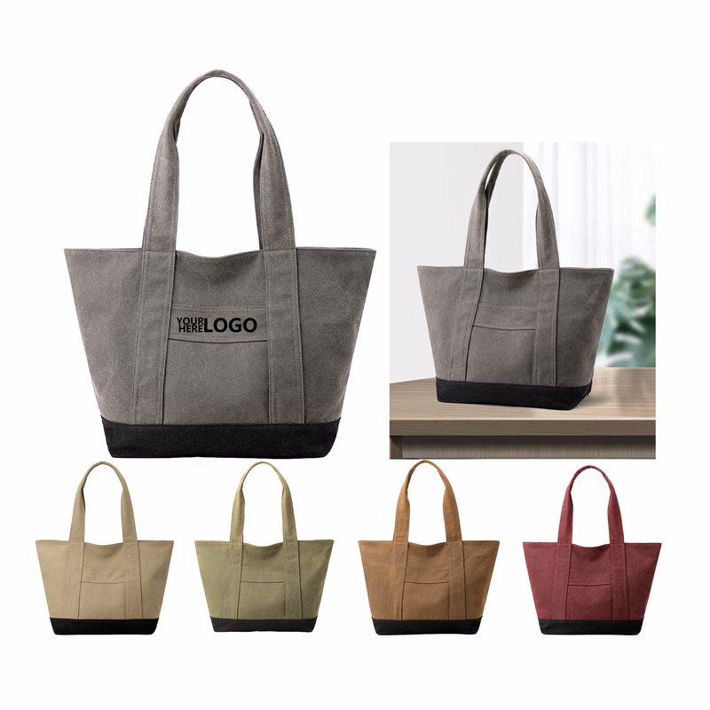 16oz Canvas Clash Color Tote Bag