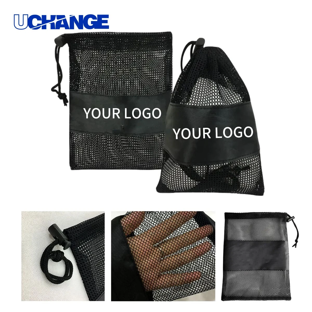 Mesh Drawstring Pouch Organizer for Sports Equipment 1