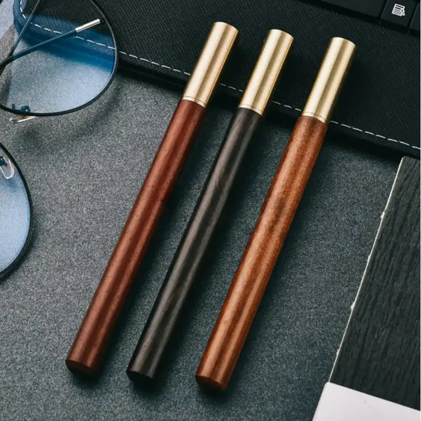 Wooden Rollerball Pen With Brass Cap 1