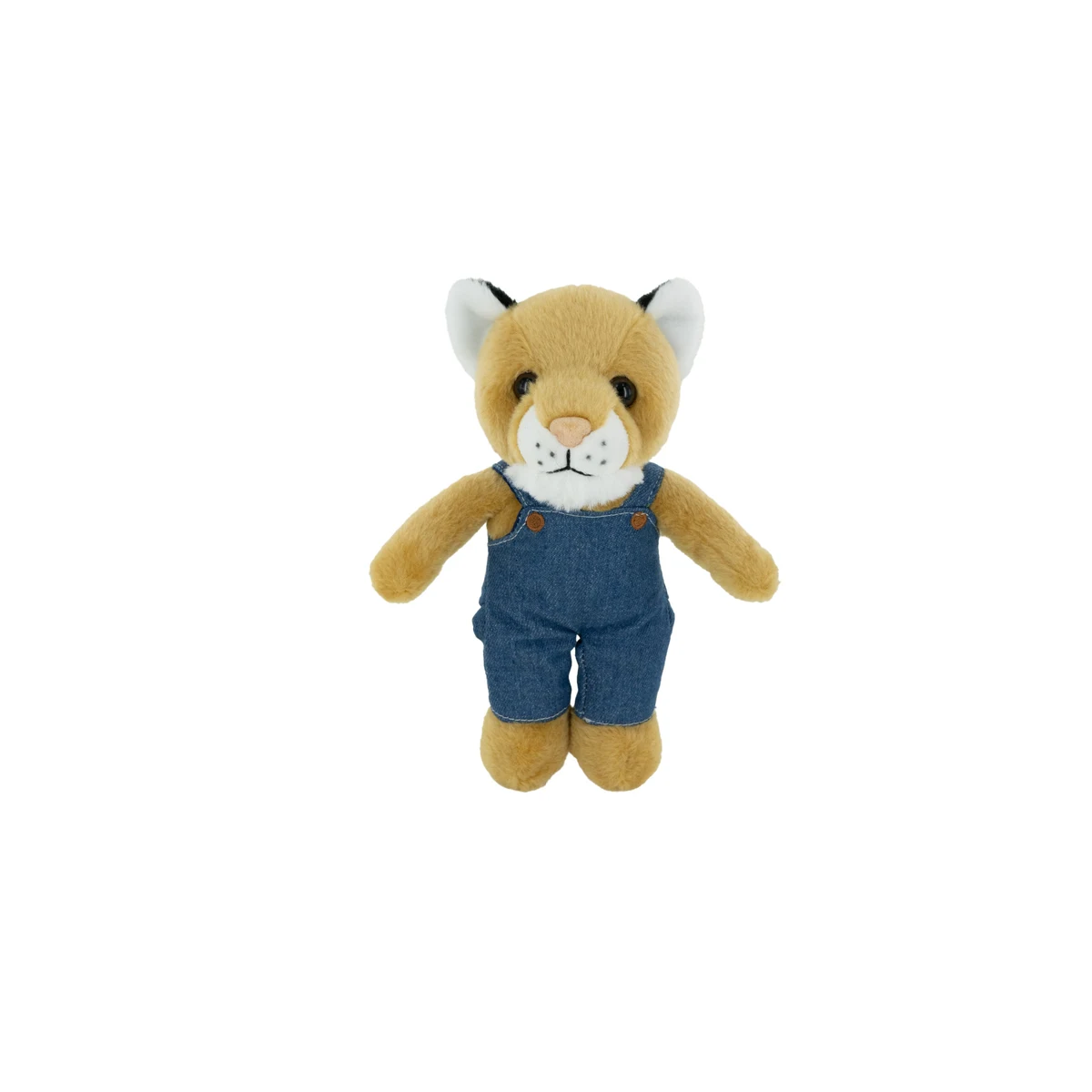 Plush Cougar with Denim Overalls 1