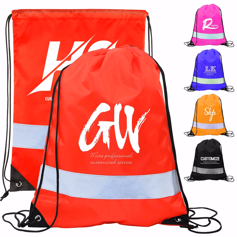 Reflective Strips Cinch Backpack