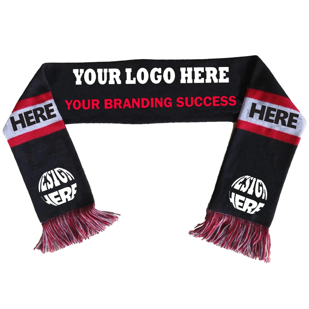 Winter Knitted Soccer Scarf 1