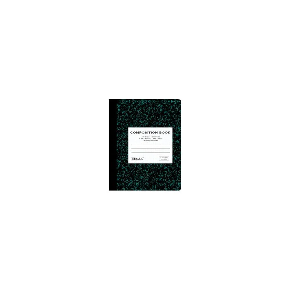 Quad Ruled Marbled Composition Book - 100 Sheets Green 1