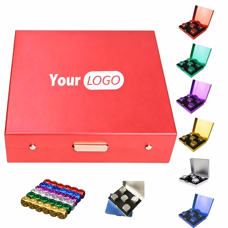 Portable Metal Dice with Case
