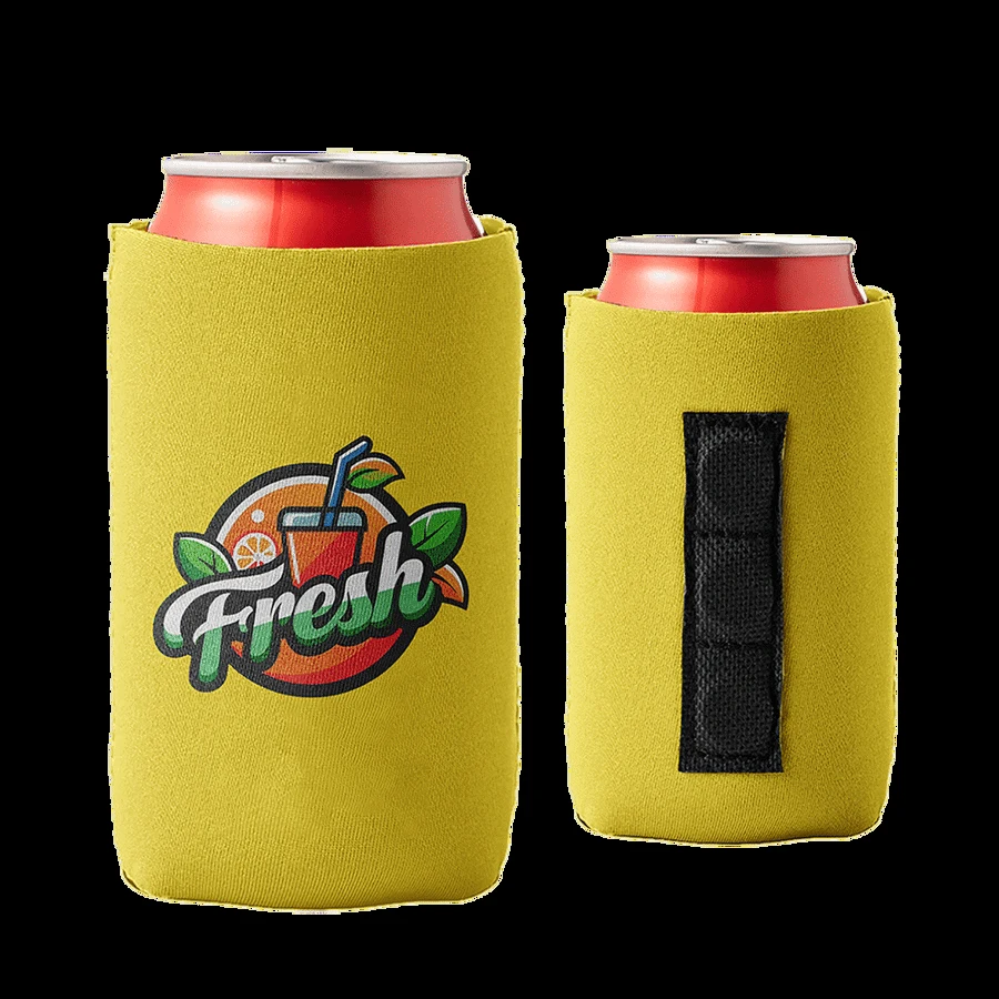 Collapsible 12 Oz Can Kooler w/ Magnets & Custom Logo - 3mm, custom koozie with logo imprint 1