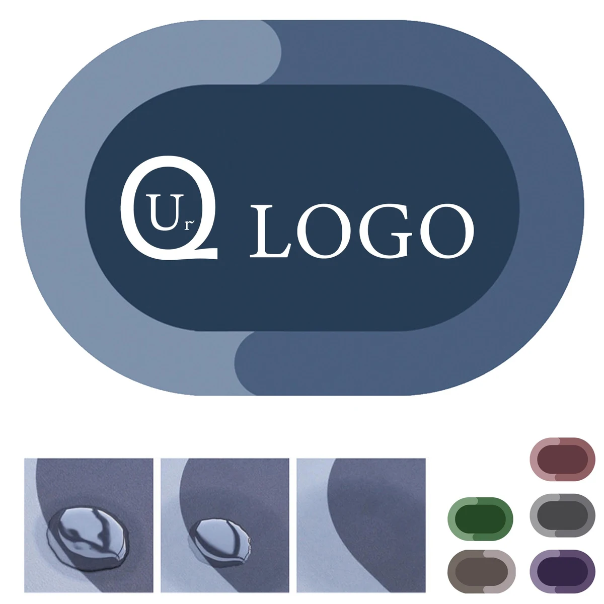 Oval Diatom Mud Bathroom Rug 1