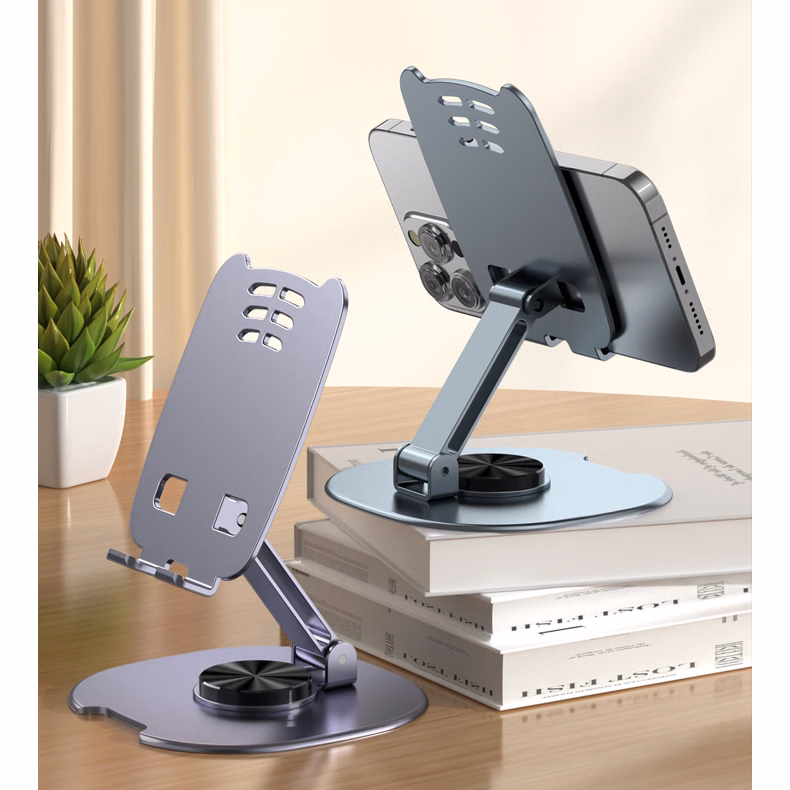 360 Rotating Metal Holder for Desk Phone Stand