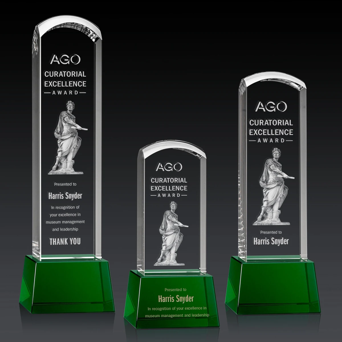 Silkwood 3D Award on Base - Green 1