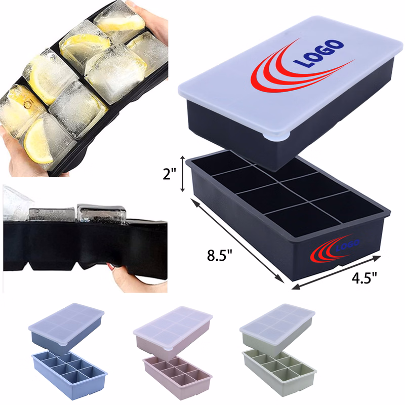 MOQ 50 PCS Durable Silicone Square Shaped Ice Tray