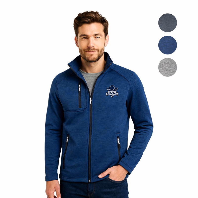 Men's Full-Zip Sweater Fleece Jacket with Chest Pocket