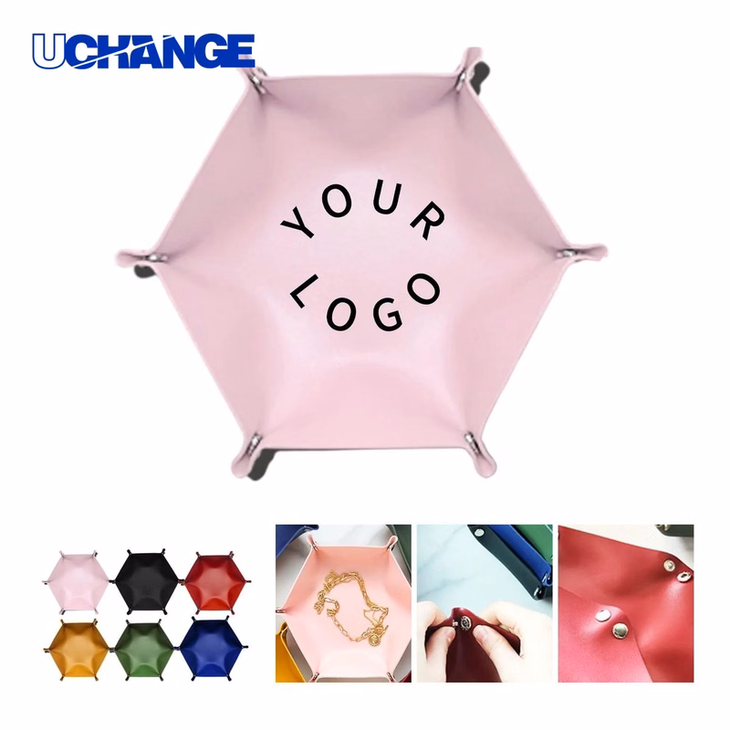 PU Leather Hexagonal Cosmetic Storage Box