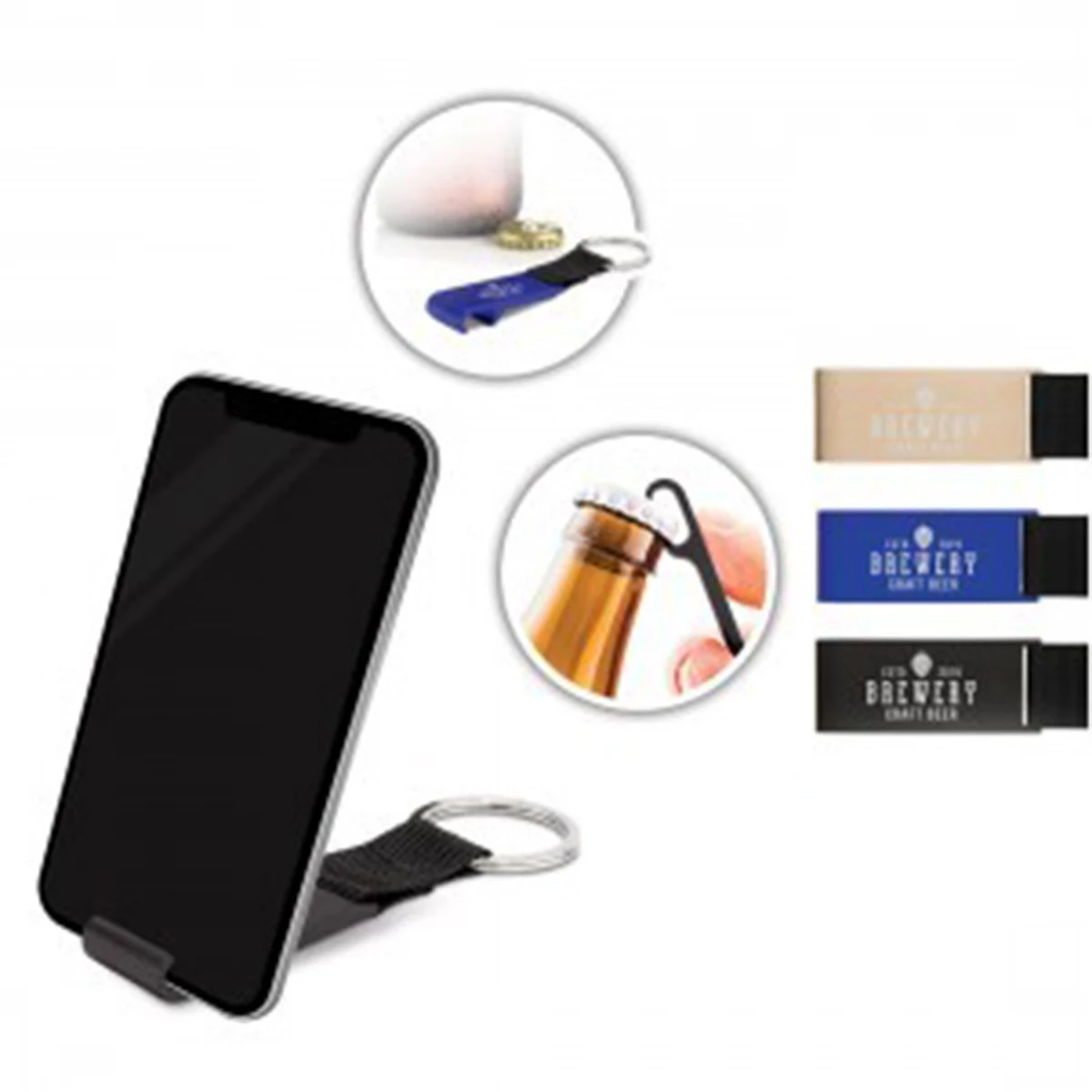 Bottle Opener Phone Stand w/Keychain 1