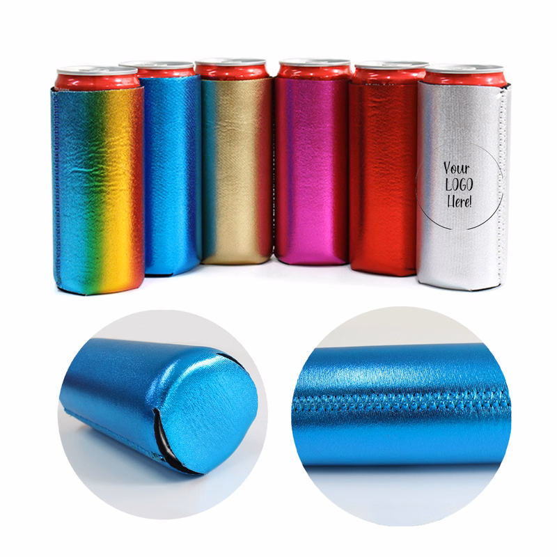 12 oz Collapsible Leather Neoprene Can Coolie