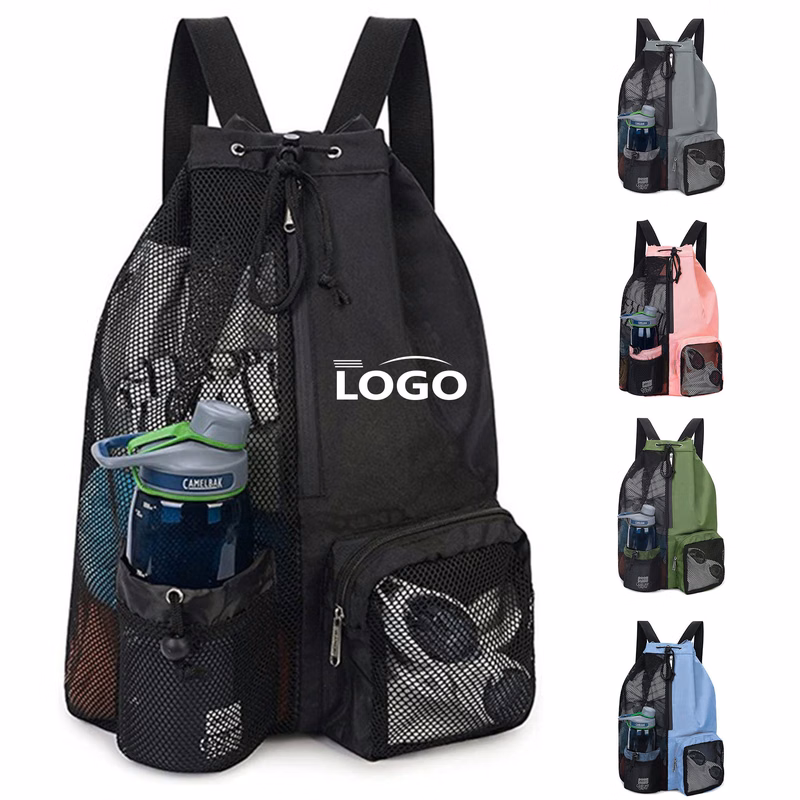 Mesh Drawstring Backpack with Wet Bag