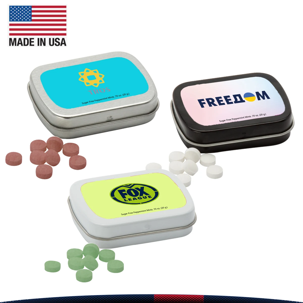 Leanid Small Rectangular Hinged Tin Sugar Free Mints 1